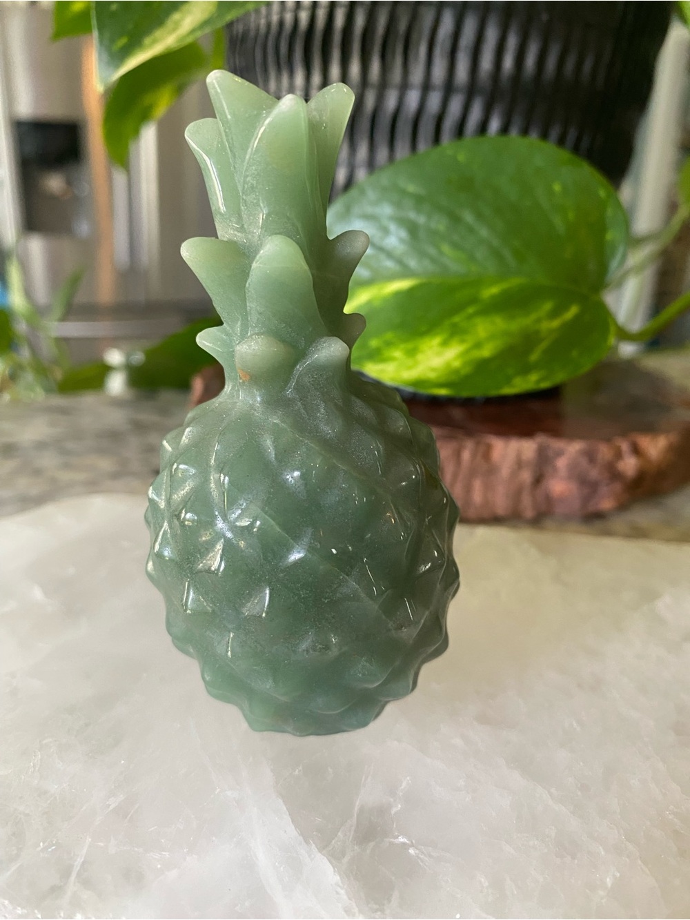 🍍✨ Green Aventurine Pineapple Carving – Nearly 4” Tall ✨🍍